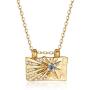 Obidos 14K Gold Plated Star Necklace | Gold Necklaces for Women | Square Pendant Necklace