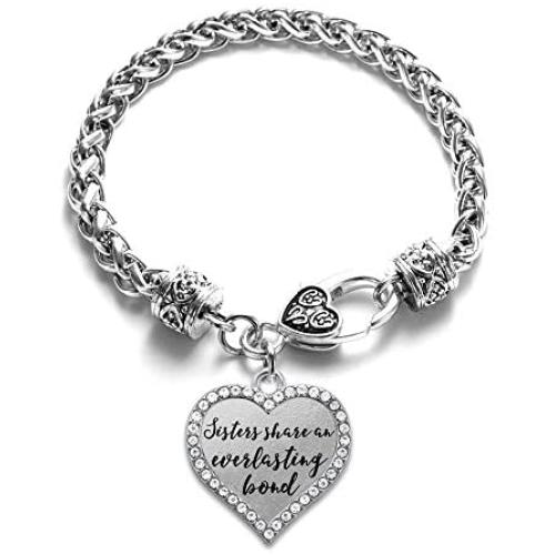 Inspired Silver - Silver Open Heart Charm Bracelet with Cubic Zirconia Jewelry