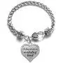 Inspired Silver - Silver Open Heart Charm Bracelet with Cubic Zirconia Jewelry Inspired Silver - Silver Open Heart Charm Bracelet with Cubic Zirconia Jewelry