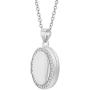 In Season Jewelry 925 Sterling Silver Cubic Zirconia Oval Photo Locket for Girls Necklace 16''
