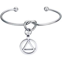 BAUNA Recovery Alcoholics Anonymous Cuff Bracelet 12 Step Jewelry Alcoholics Anonymous Gifts Symbol Pendant Sobriety Gift Sponsor Gift