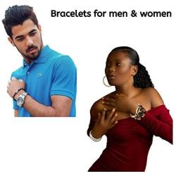 NOVARENA 1-24 Pcs Adjustable Length African Bracelets and Necklaces for Men Women Beaded Bracelets Multi Layer Ethnic Tribal Traditional