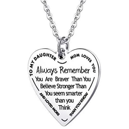 PARTNER Daughter Gift from Mom Dad Pendant Necklace Jewelry from Mom Dad Inspirational Necklace for Daughter Granddaughter