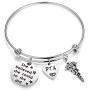 SEIRAA Physical Therapist Assistant Gift She Believe She Could Bracelet PTA Graduation Gift PTA Caduceus Jewelry Therapy Gift
