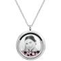 Queenberry Laser Engraved Personalized Photo & Text Message Floating Locket Crystals Necklace Pendant Handmade Love Note Anniversary Wedding Birthday Gift