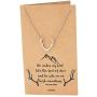 Quan Jewelry Deer Antler Pendant Gemini Necklace, Birthday Gifts for Women, Animal Handmade Jewelry Gift with Inspirational Quote on Greeting Card