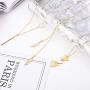 FUNEIA 6 PCS Long Pendant Necklace for Women Simple Bar Layer Three Triangle Tassel Y Charm Necklace Set