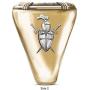 LEROJASS 14K Gold Plated Sterling Silver Crusaders Rings for Men Two Tone Knights Templar Silver Coin Ring Vintage Jewelry Men’s Stainless Steel Crusader Sword Cross Shield Ring Best Gift for Husband