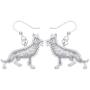 DUOWEI German Shepherd Dog Earrings Vintage Dangle Jewelry Charms Gifts | Silver Rose-gold And Gold Plated