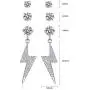 3 Pairs Small Lightning Bolt Dangle Earring Sets-White Gold Plated Round Cubic Zirconia Stud Earrings Hypoallergenic Jewelry for Women 3 Pairs Small Lightning Bolt Dangle Earring Sets-White Gold Plated Round Cubic Zirconia Stud Earrings Hypoallergenic Jewelry for Women