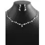 Barode Bridal Wedding Necklace Earring Set Silver Shiny Rhinestone Necklaces Bride Crystal Jewelry Accessories for Women and Girls Barode Bridal Wedding Necklace Earring Set Silver Shiny Rhinestone Necklaces Bride Crystal Jewelry Accessories for Women and Girls