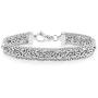 Miabella 925 Sterling Silver Italian Byzantine Beaded Mesh Link Chain Bracelet for Women 6.5, 7, 7.5, 8 Inch Handmade in Italy
