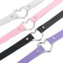 FIBO STEEL 1-4 Pcs Womens Mens Leather Necklace Choker Necklace Heart Punk Goth Emo Style Adjustable
