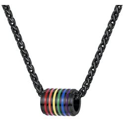 PROSTEEL Gay Pride Necklace,Rainbow,LGBT Jewelry,Love Wins,Equality Necklace,Inspirational Jewelry,Friendship Necklaces,Gift for Him