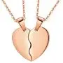 Broken Heart Necklace Women Men 316L Stainless Steel Best Friend BFF Foever Pendant 18k Gold/Rose Gold Plated Two Half Hearts Pendants Lover Couples Jewelry SP0034