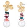 la Brillery Stunning Multi Gemstone Drop Earrings Dangle Earring Long Unique Design Trendy Fashion Jewelry for Women Gilrs.