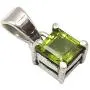 SilverStarJewel Square Peridot Necklace Pendant 0.6'' 925 Pure Silver Wedding Gemstone