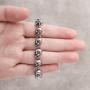 HAQUIL Stainless Steel Skull Charm Linked Bracelet for Men and Women, 8.27''