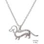 Lemegeton Lovely Dachshund Puppy Crystal Silver Plated Dog Pendant Necklace for Women/Girls Gift Jewelry