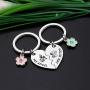 CYTING Her Stitch His Angel Puzzle Piece Keychain Set with Hibiscus Flower Charm Hawaiian Jewelry Gift for Couples Family Best Friends