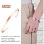 Lolalet 2 Pack Oval Thin Cuff Bracelet, Christmas Gift for Girlfriend Wife Mom, 18K Rose Gold/Gold Plated Couples Love Bracelets, Plain Polished Finish Bangle Jewelry Gift for Men Women