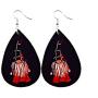 8 Pairs Christmas Santa Claus Plaid Earrings Set Plaid Gnome Teardrop Earrings Lightweight Faux Leather Xmas Dangle Earrings for Women Girls Jewelry(A)