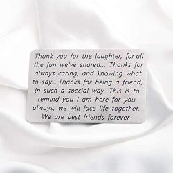 Wallet Insert Card Thank You Gifts We are Best Friends Forever Bestie Gifts Friendship Jewelry BFF Birthday Gifts