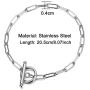 WangGao Stainless Steel OT Buckle Paperclip Link Chain Bracelet for Women Girls Popular Minimalist Jewelry
