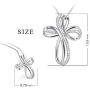 POPLYKE Cross Necklace Sterling Silver Infinity Loop Cross Pendant Necklace for Women Girls Boys