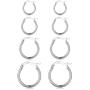 Silver Hoop Earrings for Women, 4 Pairs Small Silver Huggie Earrings Hoop Set | Mini Cartilage Hypoallergenic Tragus Helix Jewelry for Girls Men Teenagers (12mm/15mm/20mm/24mm)