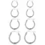 Silver Hoop Earrings for Women, 4 Pairs Small Silver Huggie Earrings Hoop Set | Mini Cartilage Hypoallergenic Tragus Helix Jewelry for Girls Men Teenagers (12mm/15mm/20mm/24mm)