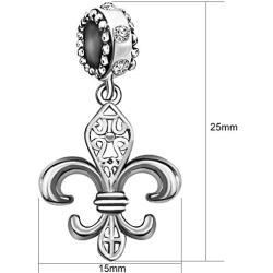 JMQJewelry Fleur De Lis Flower Charm Dangle Birthstone Charms for Bracelets Mothers Day Son Daughter Gifts