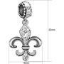 JMQJewelry Fleur De Lis Flower Charm Dangle Birthstone Charms for Bracelets Mothers Day Son Daughter Gifts