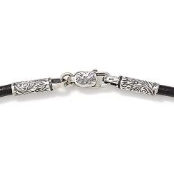 Konstantino Mens Leather Cord with Sterling Silver Clasp, 22 Inches Length