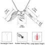BGAFLOVE Heart Urn Necklace for Ashes with Wings Cremation Jewelry for Ashes -Your Wings were Ready But My Heart was Not