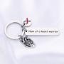 FUSTMW CHD Awareness Keychain Mom of A Heart Warrior Gifts CHD Heart Defect Recovery Gift Heart Disease Jewelry