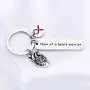 FUSTMW CHD Awareness Keychain Mom of A Heart Warrior Gifts CHD Heart Defect Recovery Gift Heart Disease Jewelry