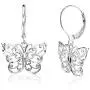 Sterling Silver Diamond-cut Filigree Thin Dainty Butterfly Dangle Drop Leverback Earrings Sterling Silver Diamond-cut Filigree Thin Dainty Butterfly Dangle Drop Leverback Earrings