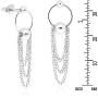 Unique Loops Dangling Chains .925 Sterling Silver Post Drop Earrings