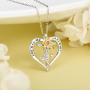 Distance Sunflower Necklace for Women S925 Sterling Silver Heart Necklace Jewelry,You are My Sunshine Pendant Necklaces Jewelry Gifts for Women Girls Mom Wife