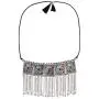 Sansar India Oxidised Gypsy Square Multicolor Tassels Choker Necklace for Girls and Women 1751