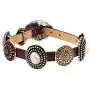 Rosemarie & Jubalee Womens Western Style Concho With Semi Precious Howlite Stone Genuine Leather Statement Buckle Bracelet Rosemarie & Jubalee Womens Western Style Concho With Semi Precious Howlite Stone Genuine Leather Statement Buckle Bracelet