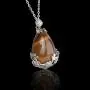 KISSPAT Teardrop Necklace Natural Crystal Stone Pendant on 20'' Stainless Steel Chain KISSPAT Teardrop Necklace Natural Crystal Stone Pendant on 20'' Stainless Steel Chain