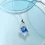 Santuzza Heart Shape Flower Pendant 925 Sterling Silver Exquisite Blue Clover Enamel Fine Jewelry For Women Santuzza Heart Shape Flower Pendant 925 Sterling Silver Exquisite Blue Clover Enamel Fine Jewelry For Women