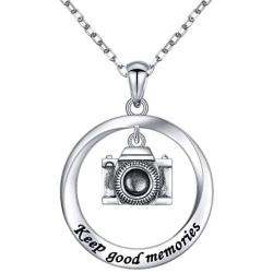 925 Sterling Silver Jewelry Oxidized Camera Pendant Necklace Photographer Gifts for Women Birthday Gifts