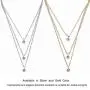 Artmiss Rhinestones Layered Necklace Women Simple Double Multilayer Pendant Necklace for Girl (Silver)