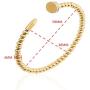 Classic Jewelry Nail Crystal Stone Stainless Steel Bangle for Women, Gold Plated Bead Bracelet, White, Gold, Rose Gold