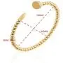 Classic Jewelry Nail Crystal Stone Stainless Steel Bangle for Women, Gold Plated Bead Bracelet, White, Gold, Rose Gold