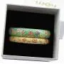 UJOY Cloisonne Couple Colors Bracelets Golden Sunflower Enameled Spring Hinged Cuff Bangles Girls Womens Gifts Jewelry 55C36