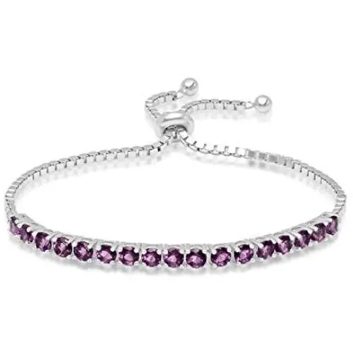 Parade of Jewels Genuine Quartz Adjustable''Bolo'' Bracelet in Sterling Silver Parade of Jewels Genuine Quartz Adjustable''Bolo'' Bracelet in Sterling Silver
